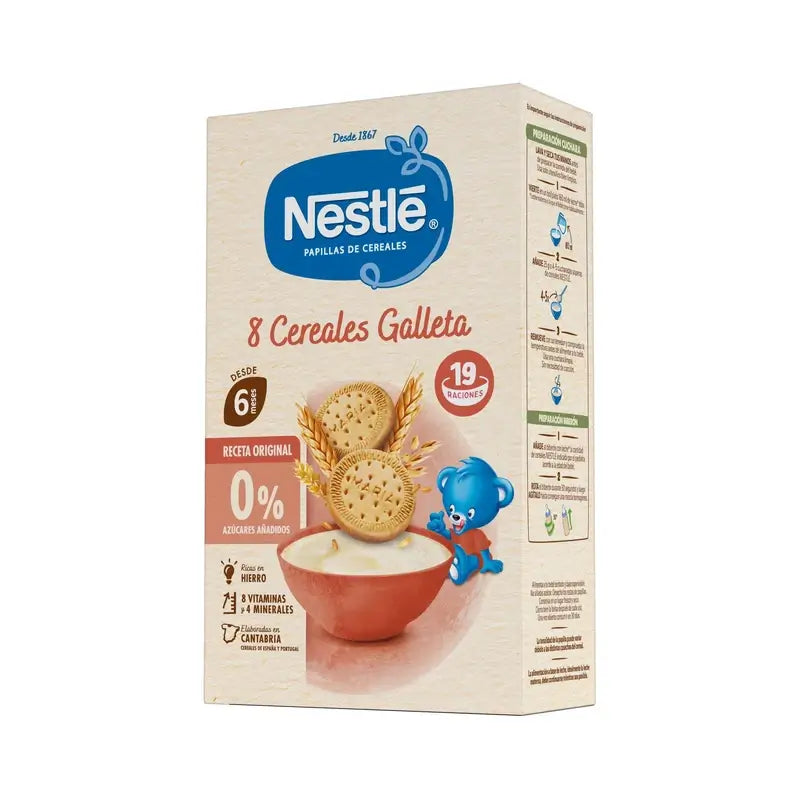 Nestlé 8-viljainen vauvanruoka, jossa on María-keksiä, 475 g