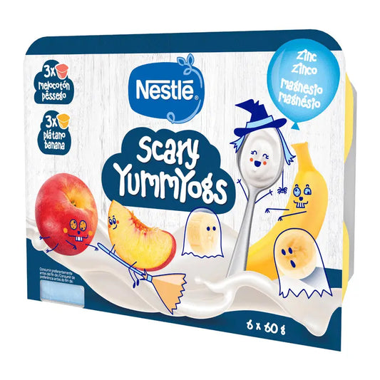 Nestlé Yummyogs Banana Peach, 6X60 g