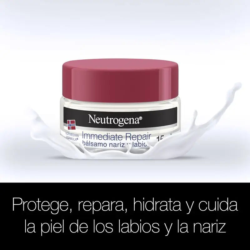 Neutrogena, nenä- ja huulivoide, Norjan kaava, kosteuttava ja korjaava voide, imeytyy nopeasti, 15 ml