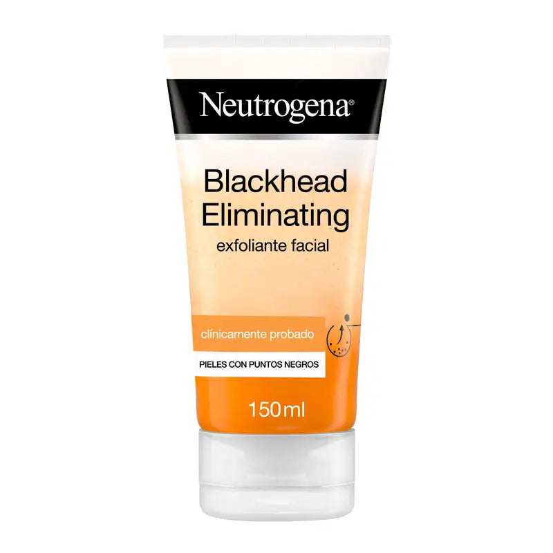 Neutrogena Blackhead Eliminating -kasvokuorinta, jossa on puhdistavaa salisyylihappoa, poistaa mustapäitä, 150 ml
