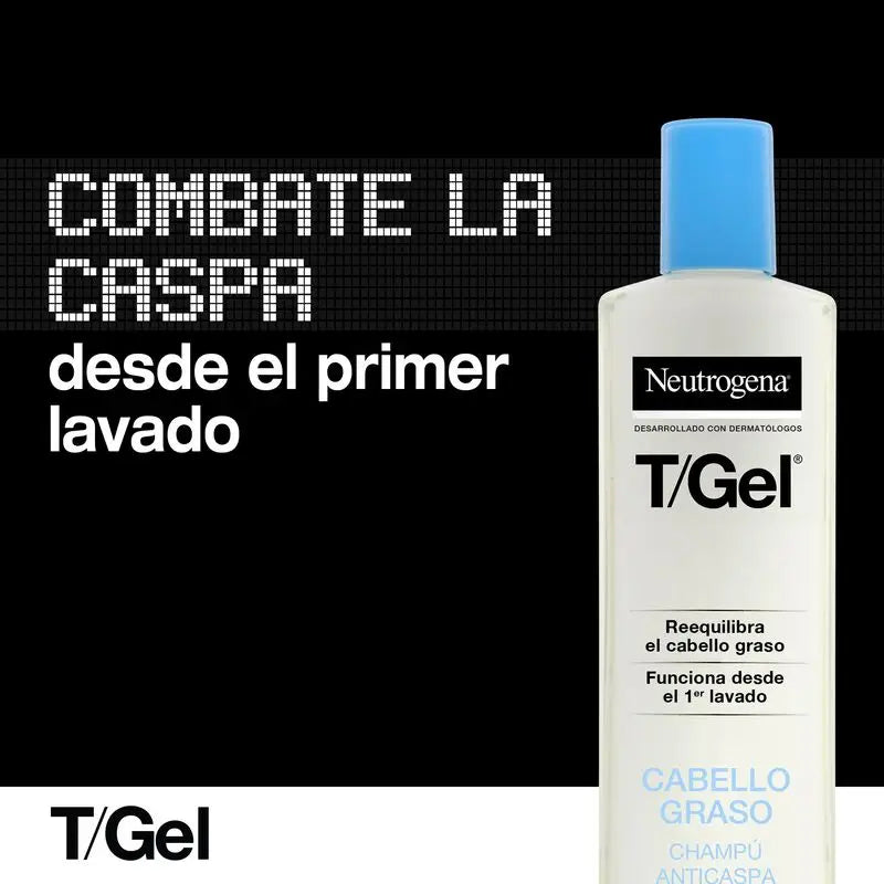 Neutrogena T/Gel hilseä torjuva shampo rasvaiselle hiukselle, 2 x 250 ml