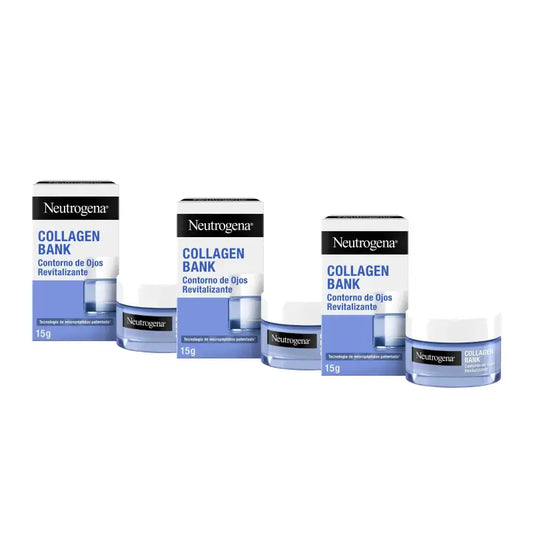 Neutrogena Collagen Bank elvyttävä silmänympärysvoide-geeli, 3 x 15 ml:n pakkaus