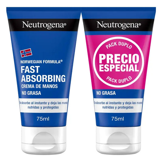 Neutrogena Nopeasti imeytyvä korjaava käsivoide, 2 x 75 ml:n pakkaus 