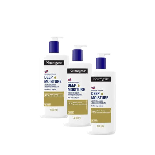 Neutrogena manteliöljyllä rikastettu vartalon kosteusvoide, 3 x 400 ml:n pakkaus