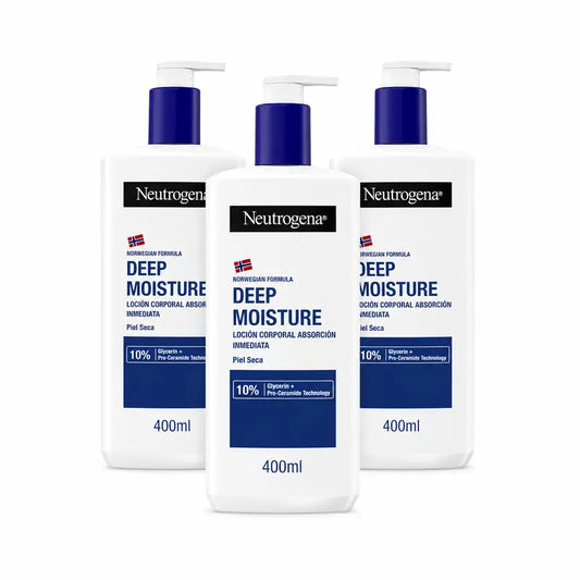 Neutrogena kosteuttava vartalovoide kuivalle iholle, 3 x 400 ml:n pakkaus