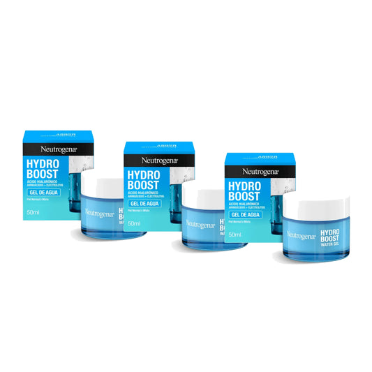 Neutrogena Hydro Boost -kosteusgeeli kasvoille, normaali ja sekaiho, 3 x 50 ml:n pakkaus