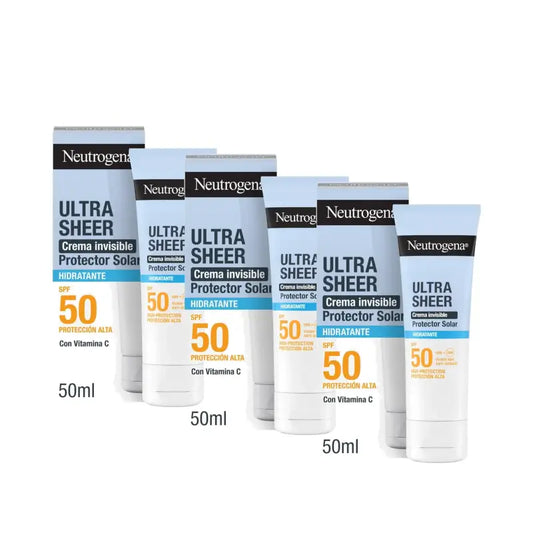 Neutrogena Ultra Sheer näkymätön kosteusvoide SPF 50, 3 x 50 ml:n pakkaus