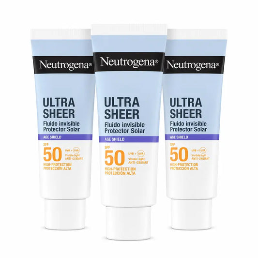 Neutrogena Ultra Sheer näkymätön anti-aging-voide SPF 50, 3 x 50 ml:n pakkaus