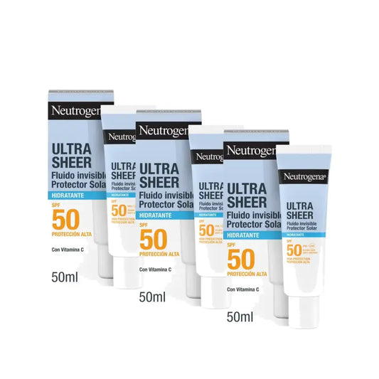 Neutrogena Ultra Sheer näkymätön kosteuttava voide SPF 50, 3 x 50 ml:n pakkaus