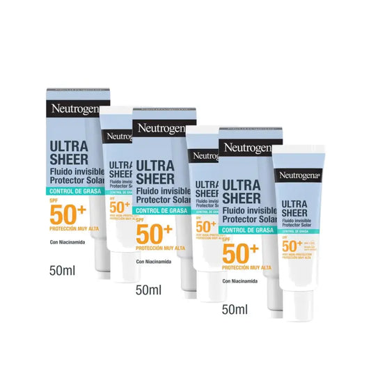 Neutrogena Ultra Sheer Invisible Oil Control -meikkivoide SPF 50+, 3 x 50 ml:n pakkaus