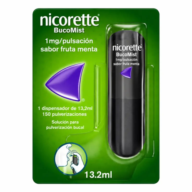 Nicorette® BucoMist 1 mg/puhallus suuhun sumutettava liuos, hedelmä-minttu-maku