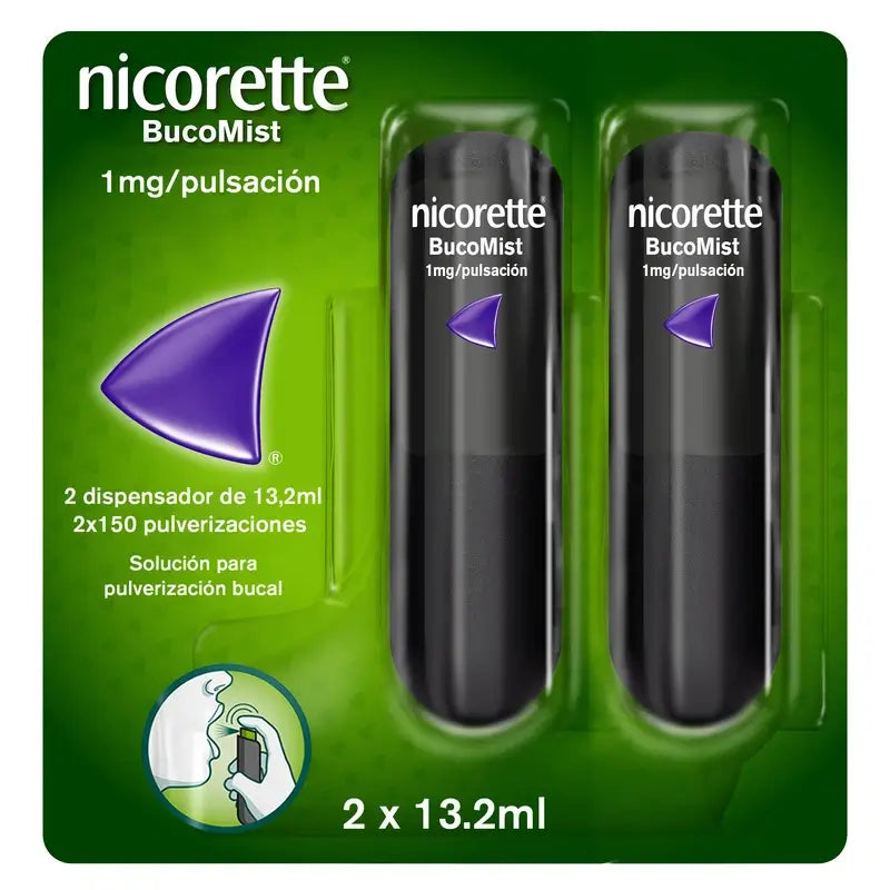 Nicorette® BucoMist 1 mg/pulsation mouth spray solution. Pack of 2