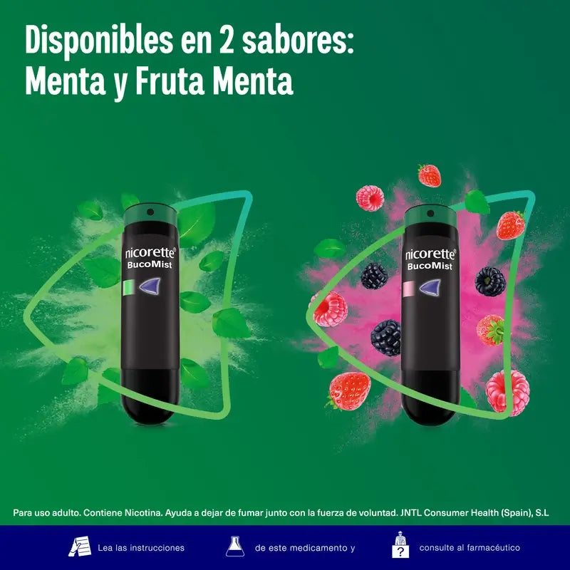 Nicorette® BucoMist 1 mg/puhallus suuhun sumutettava liuos. 2 kpl:n pakkaus