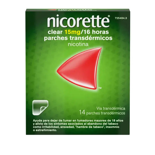 Nicorette Clear 15 mg/16 tuntia, 14 ihon läpi imeytyvää laastaria