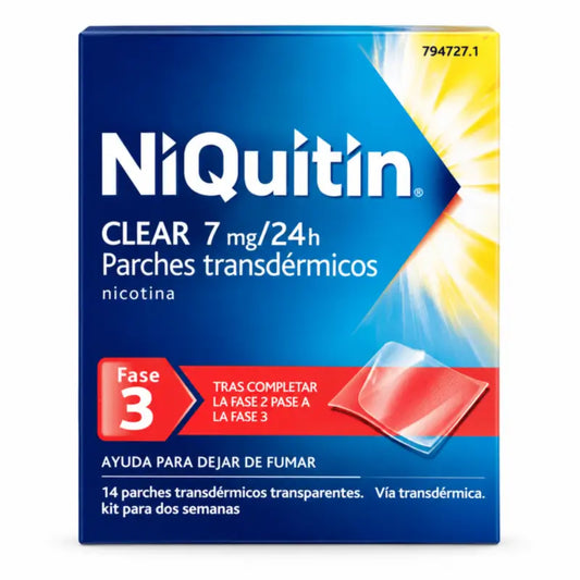 Niquitin Clear 7 mg, 14 24 tunnin ihon läpi imeytyvää laastaria