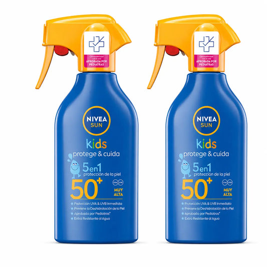 NIVEA Sun Lapset Suojaa & Hoitaa Aurinkosuojasuihke SPF 50, 270 ml, 2 kpl:n pakkaus