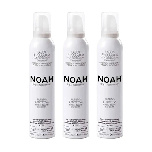 Noah E-vitamiinipitoinen hiushoitoaine, 3 x 250 ml:n pakkaus.