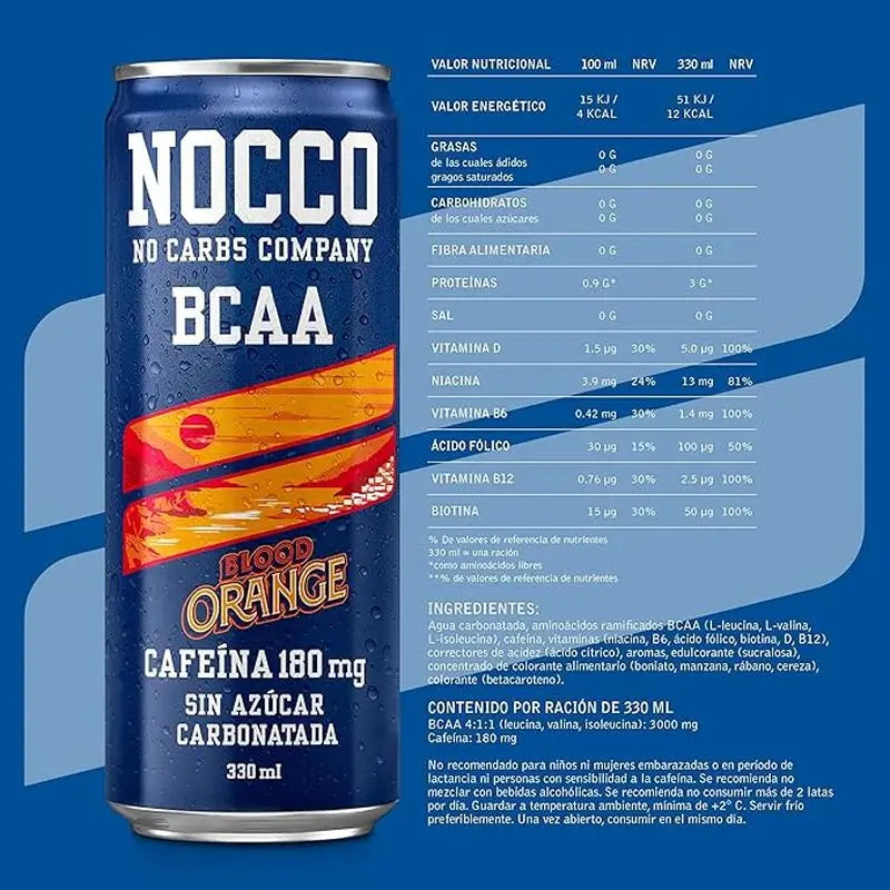 Nocco BCAA Blood Orange Del Sol, 330 ml