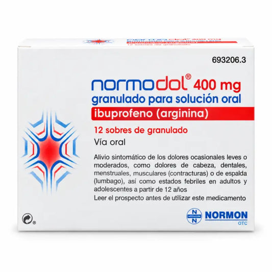 Normodol 400 mg, 12 annospussia suun kautta otettavaa liuosta varten