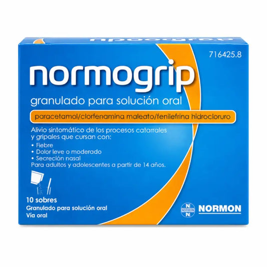 Normogrip-rakeet suun kautta otettavaan liuokseen, 10 pussia