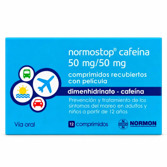 Normostop Kofeiini 50 mg/50 mg, 12 päällystettyä tablettia
