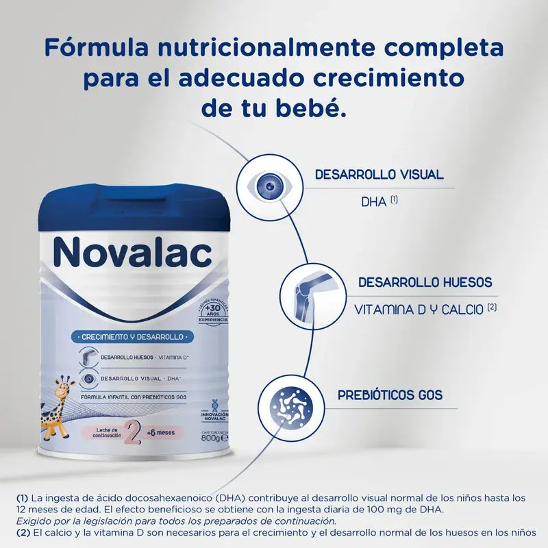 Novalac 2 jatkomaitoseos, 12 x 800 g:n pakkaus
