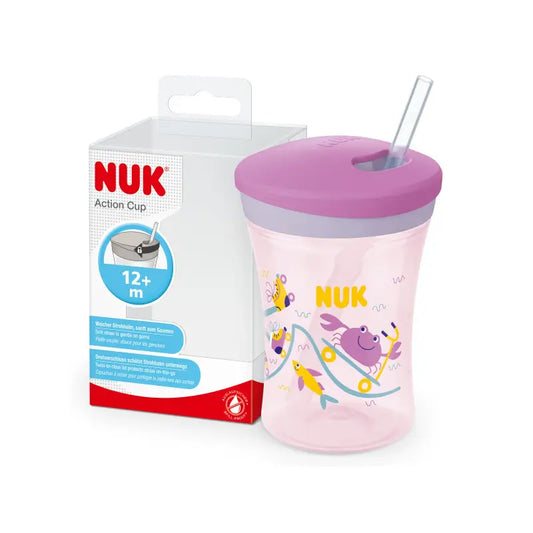 Nuk Action Cup -opetusmuki +12 kuukautta, rapu (violetti), 230 ml