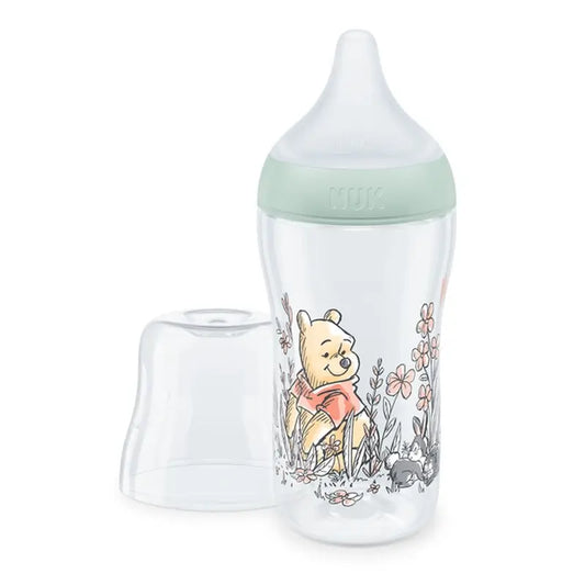 Nuk Perfect Match PP-silikonipullo 0–6 kk, virtaus M, Winnie The Pooh, 260 ml