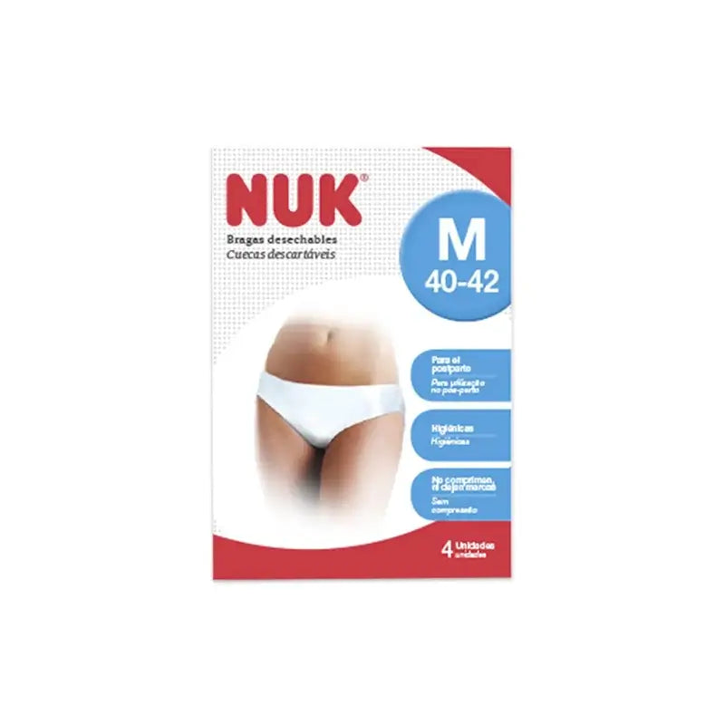Nuk kertakäyttöiset alushousut, koko M, 4 kpl