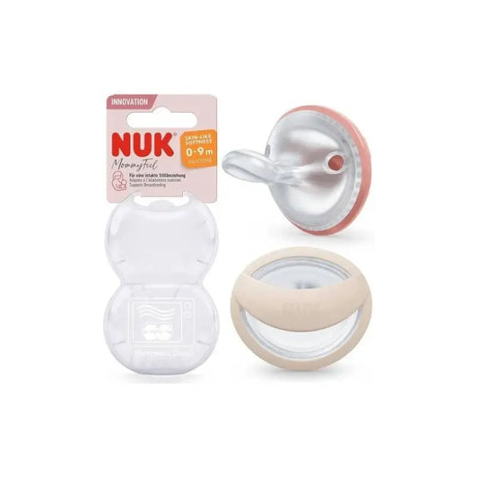 Nuk Mommy Feel -tutti 0–9 kk, punainen-harmaa, 2 kpl