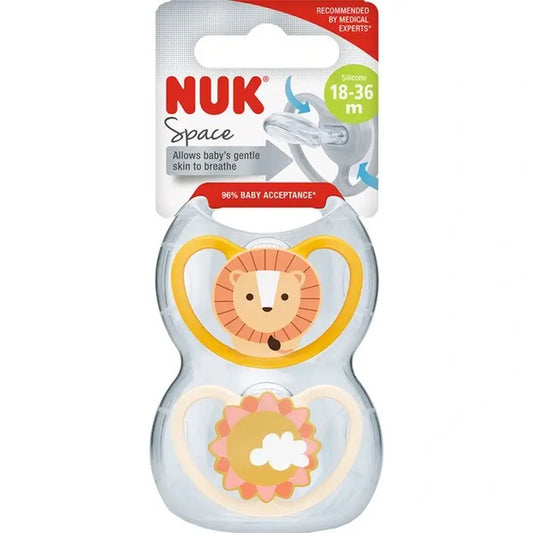 Nuk Space Leon/Sol T3 -tutti 18–36 kuukautta, silikoni, 2 kpl