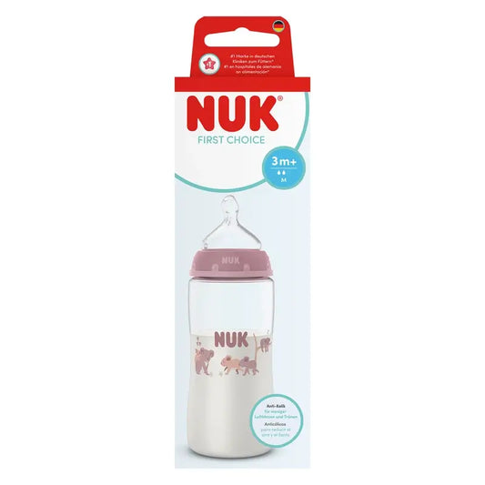 NUK First Choice+ tuttipullo 300 ml, M-kokoinen tutti, 3 kuukautta+, Koala