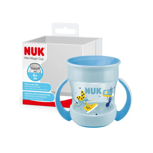 Nuk Mini Magic Cup -opetuskuppi +6 kuukautta, sininen, 160 ml