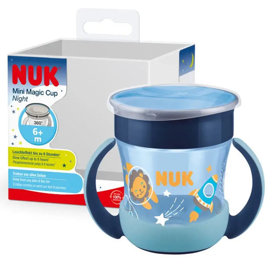 NUK Mini Magic Cup Night -oppimismuki 160 ml 6 kk+ Sininen