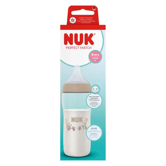NUK Perfect Match -tutipullo 360 ml, XL-tutti, 6 kk+, Mono