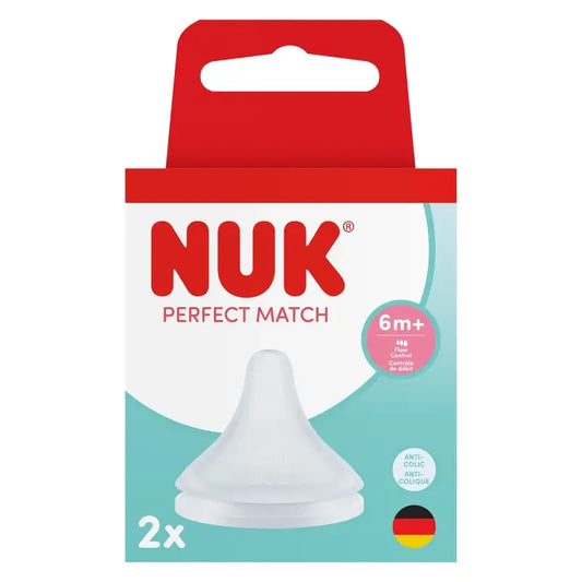 NUK Perfect Match -tuttisilicone, virtauksen säätö, 6 kuukautta ja yli, 2 kpl