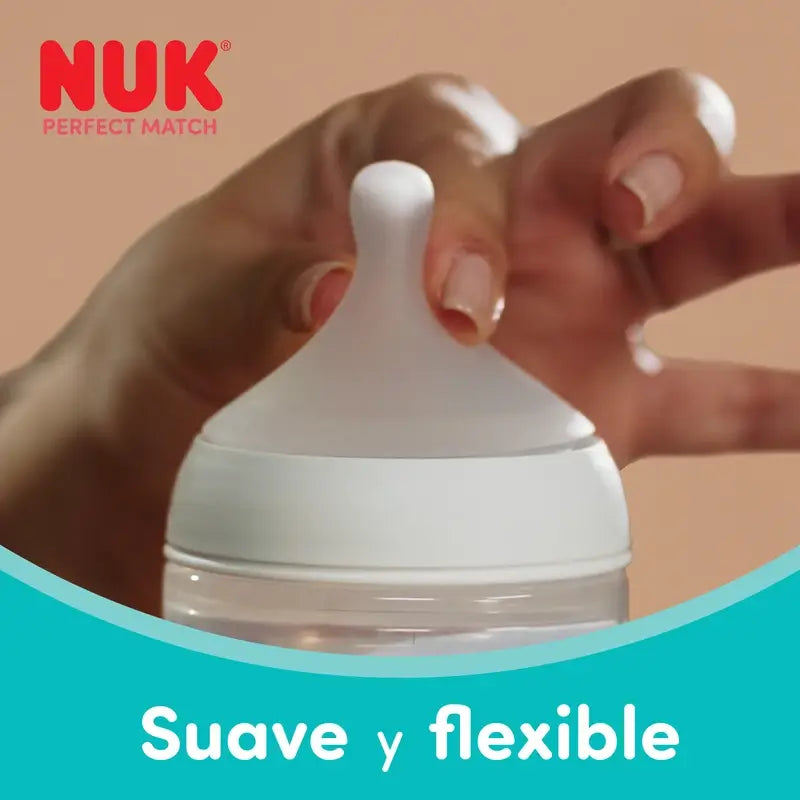 NUK Perfect Match -tutti, silikona, virtaus S, 0 kuukautta+, 2 kpl