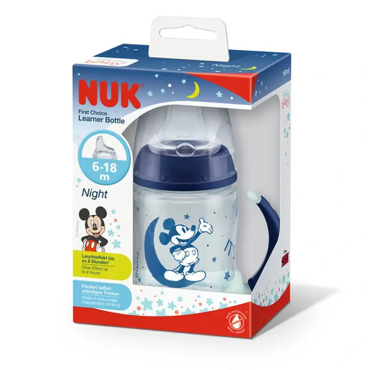 Nuk First Choice+ -harjoittelukuppi, silikonia, Mikki Hiiri, 6–18 kuukautta, yö, 150 ml