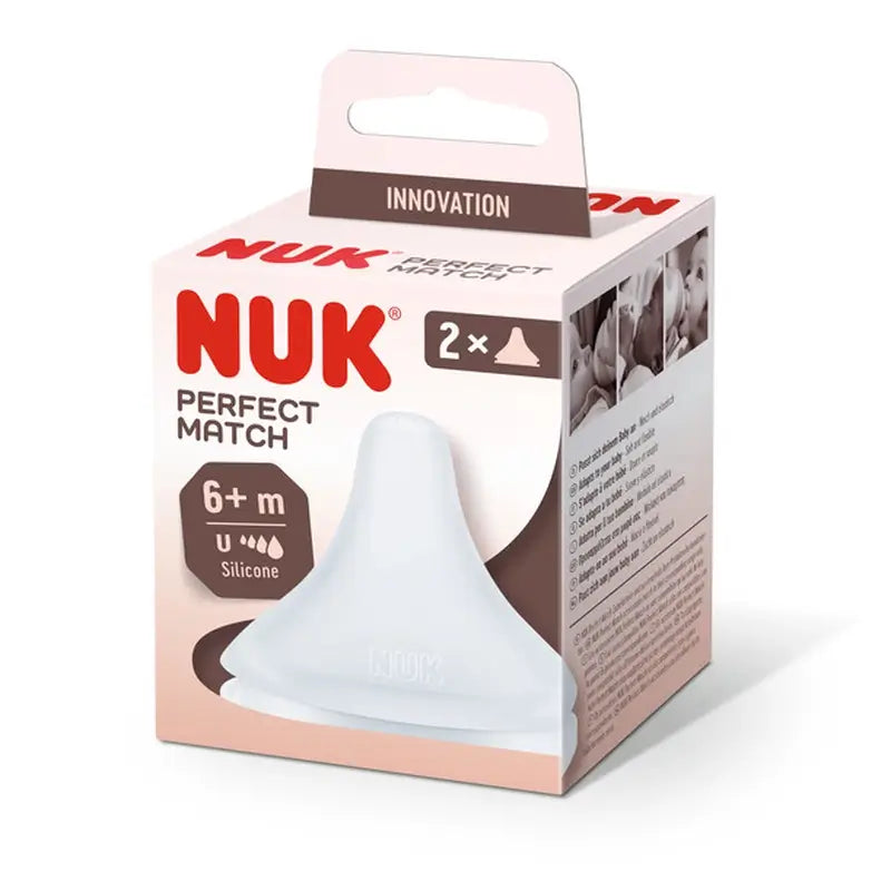 Nuk Perfect Match -tutti, silikoni, yleiskäyttöinen, 6 kuukautta ja yli, 2 kpl