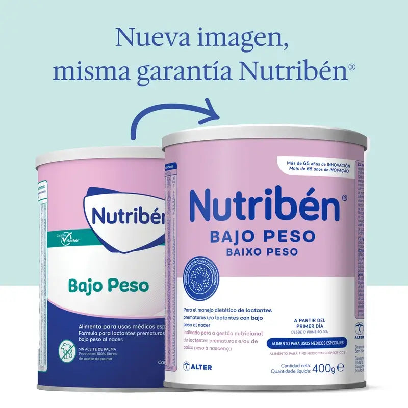 Nutribén alipainoisille tarkoitettu maito, 400 g