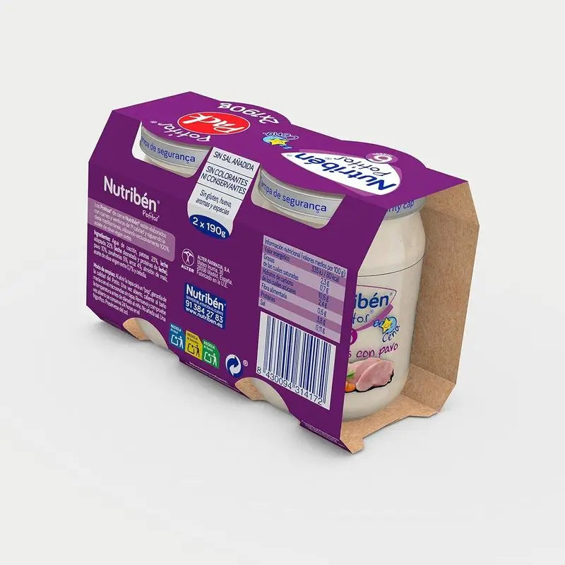 Nutribén Pack -illallispurkki: vihanneksia ja kalkkunaa, 2 x 190 g