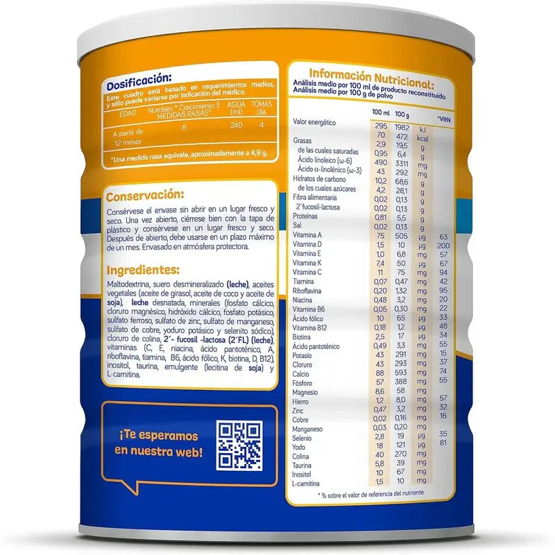 Nutribén Crecimiento Pro+ 3 -maito, 800 g