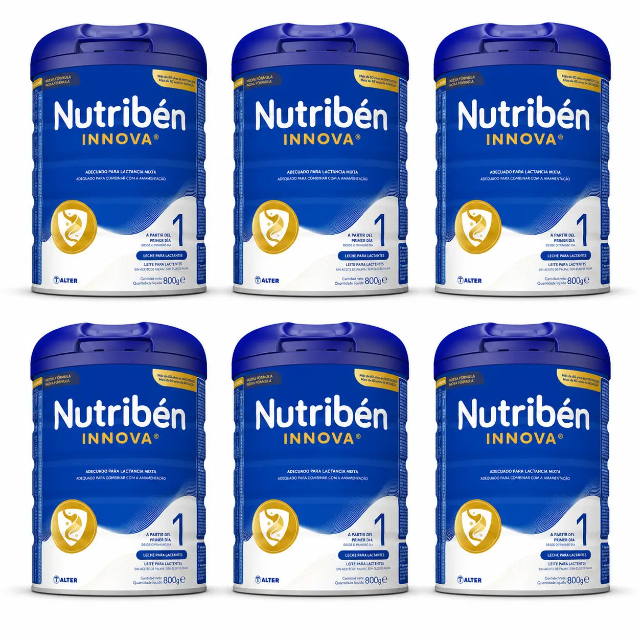 Nutribén Innova 1 Top Protein -alkumaito, 6 x 800 g