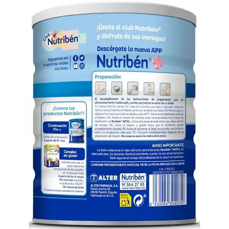 Nutribén Natal Pro-Alfa Leche Inicio, 800 g