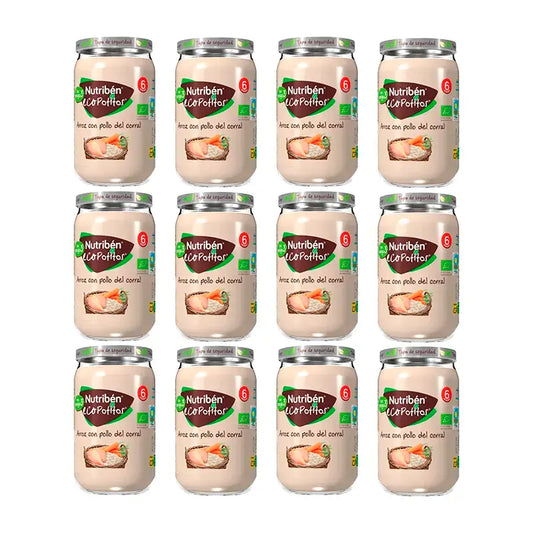 Nutriben Potito Eco -riisi ja vapaasti kasvatetun kanan liha, 12 x 235 g