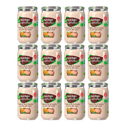 Nutriben Potito Eco -vapaasti kasvatetun kanan ja vihannesten sose, 12 x 235 g