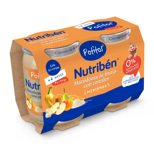 Nutriben Pack Pot Macedonia -hedelmä- ja viljaseos 2 x 190 g