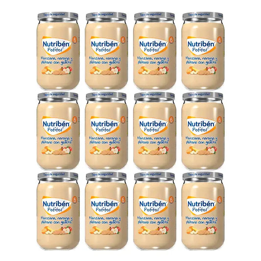 Nutriben-sose: omena, appelsiini ja banaani sekä keksiä, 12 x 235 g