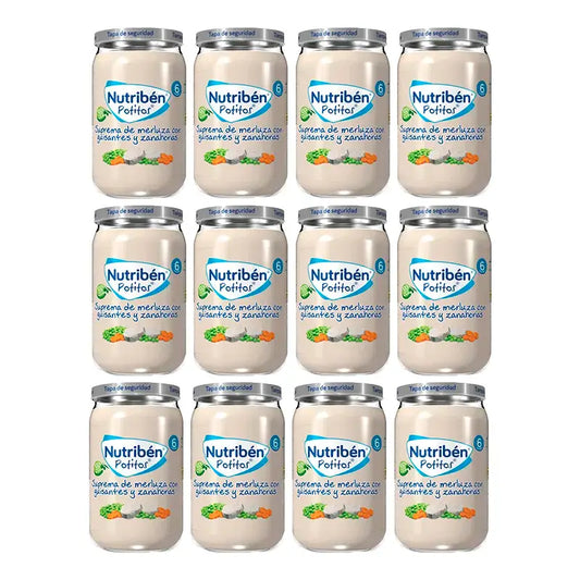 Nutriben Potito Suprema -merilohi, herneet ja porkkanat, 12 x 235 g