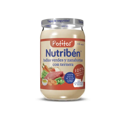 Nutribén Potito - naudanliha, vihreät pavut ja porkkana, 235 g